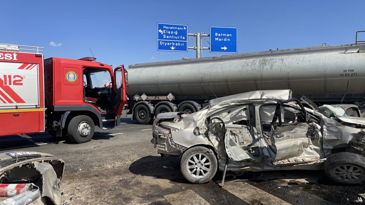 Diyarbakr'da tankerle otomobil arpt