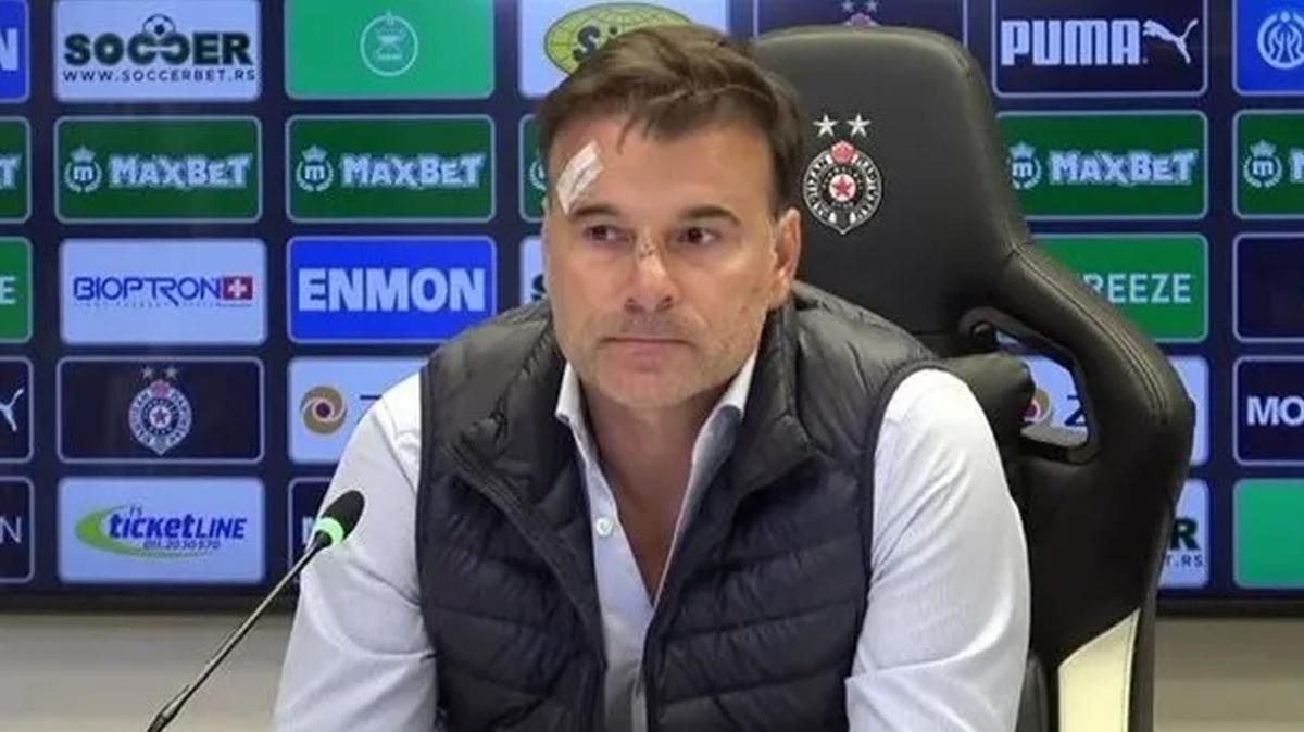 Partizan'n teknik direktr Stanojevic'e taraftarlardan saldr!