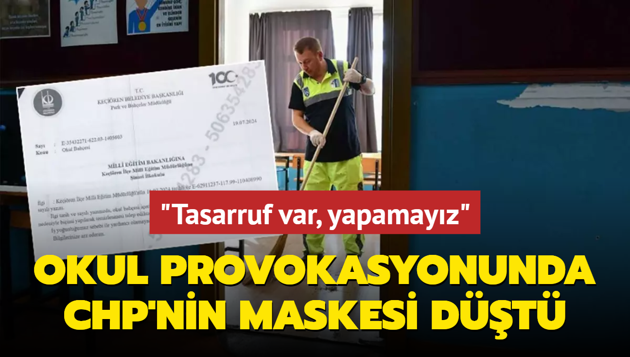 Okul temizlii provokasyonu yapan CHP'li belediyelerin maskesi dt: Tasarruf var, yapamayz