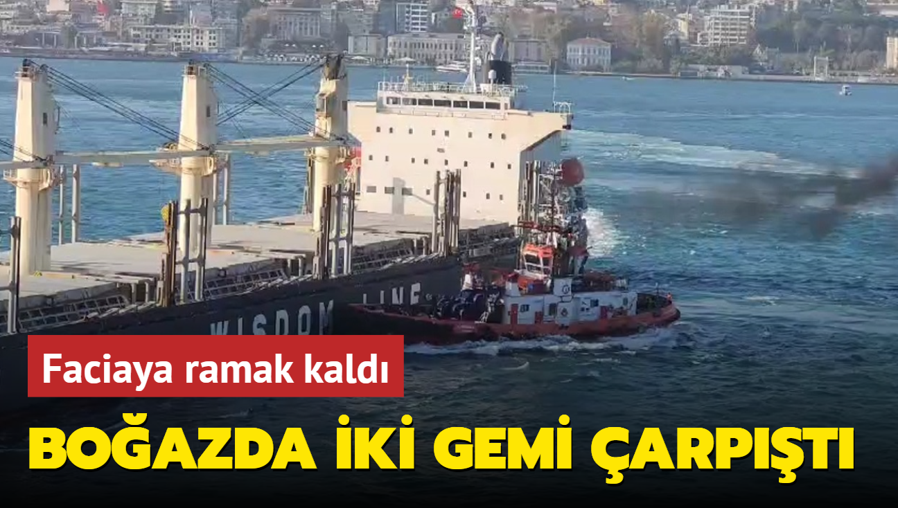 skdar aklarnda byk tehlike! stanbul Boaz'nda iki gemi arpt