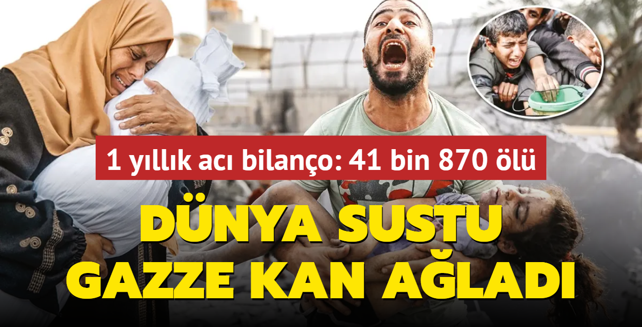 Dnya sustu, Gazze kan alad! 1 yllk ac bilano: 41 bin 870 l