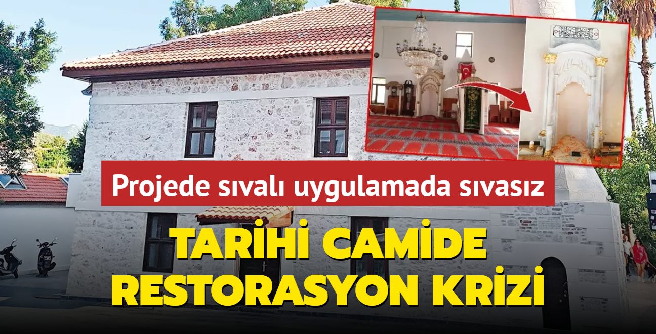 Projede sval uygulamada svasz... Tarihi camide restorasyon krizi