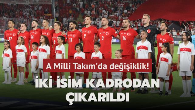 A Milli Takm'da deiiklik! ki isim kadrodan karld