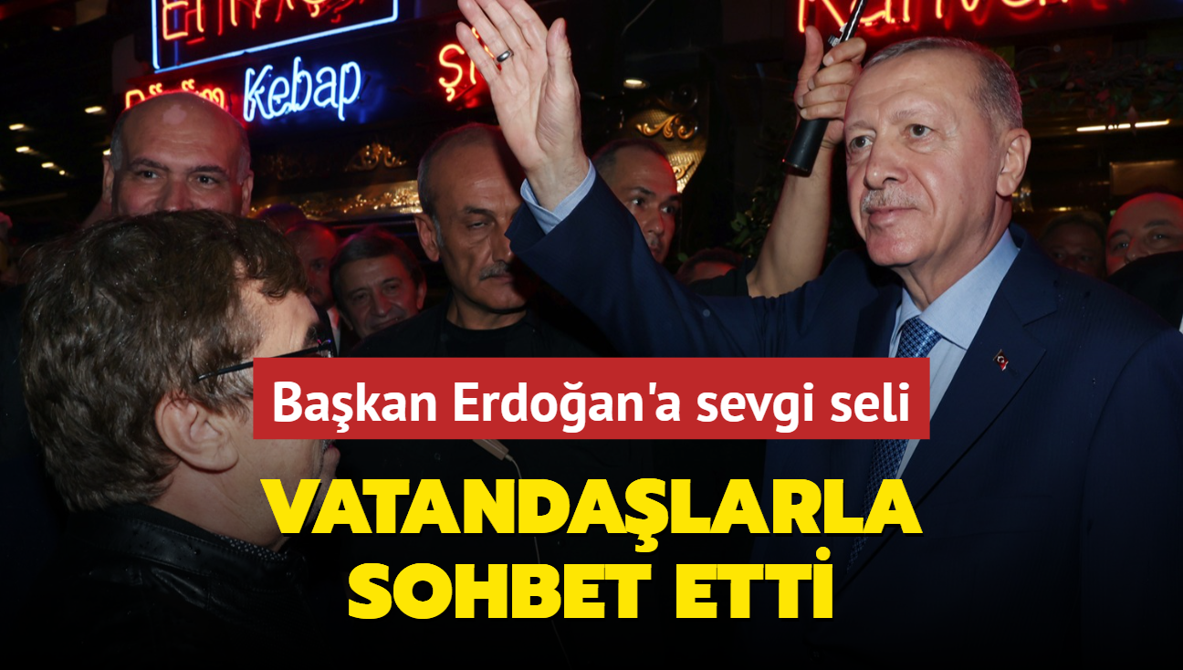 Bakan Erdoan'a sevgi seli... Vatandalarla sohbet etti