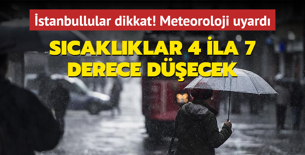 stanbullular dikkat! Meteoroloji uyard: Scaklklar 4 ila 7 derece decek