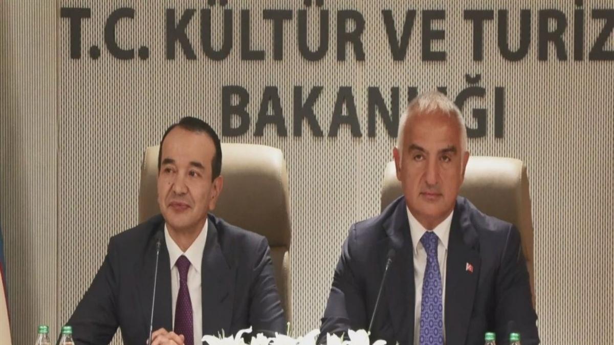 Trkiye ile zbekistan kltrel ibirlii eylem plann hayata geiriyor... mzalar atld