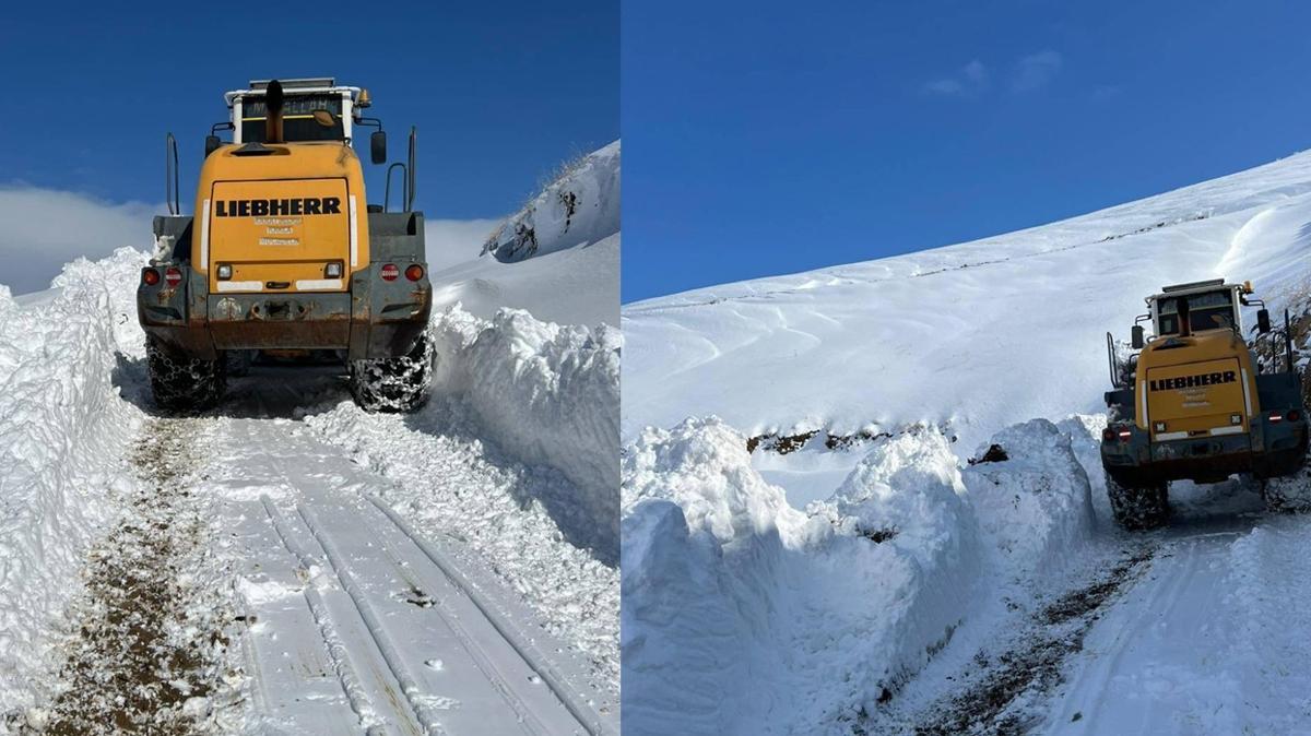 Hakkari'de kardan kapanan s blgesi yolunun almas iin alma balatld