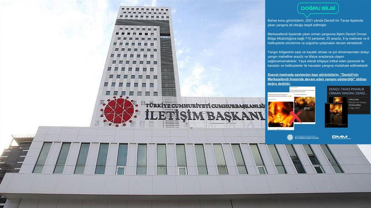 "Grntler Denizli'de devam eden yangn gsteriyor" iddias yalanland
