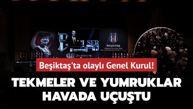 Beikta'ta olayl Genel Kurul! Tekmeler ve yumruklar havada uutu