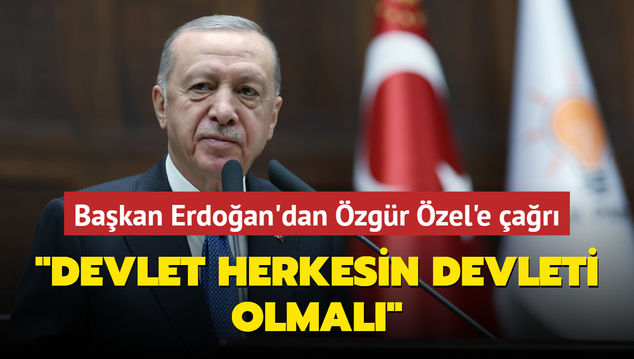 Bakan Erdoan'dan zgr zel'e ar... 'Devlet herkesin devleti olmal'