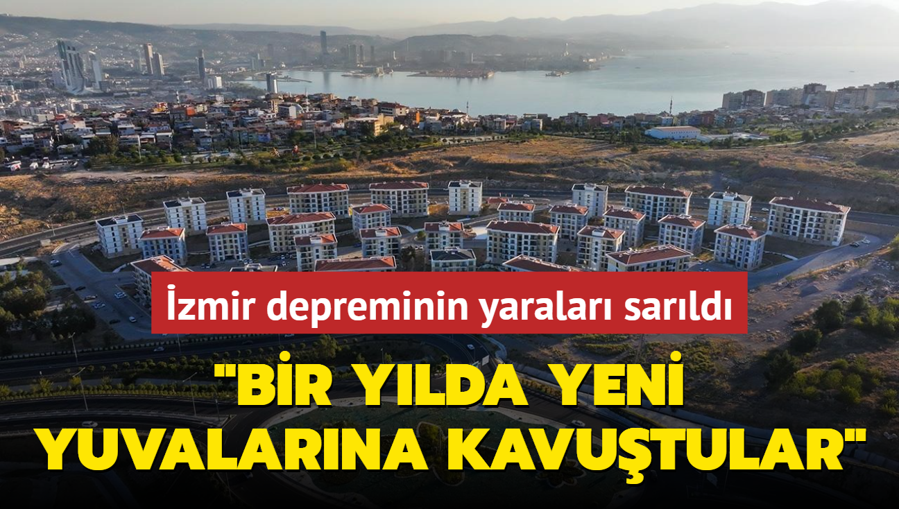 zmir depreminin yaralar sarld... Bakan Kurum: Bir ylda yeni yuvalarna kavutular