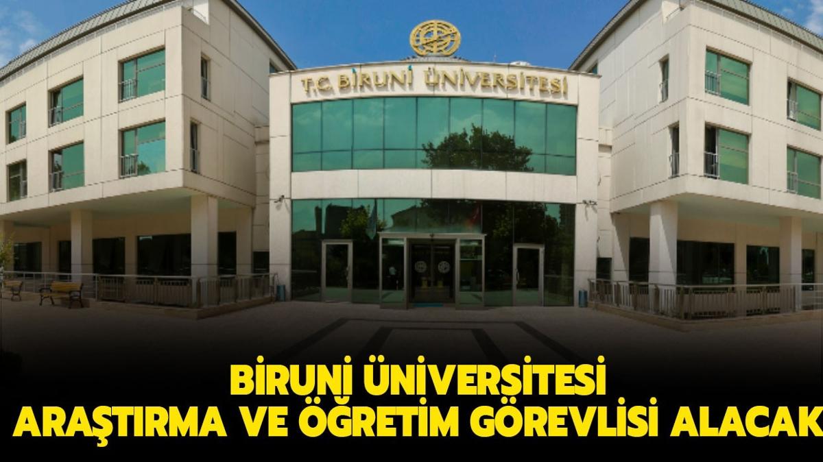 Biruni niversitesi Aratrma ve retim Grevlisi alacak!