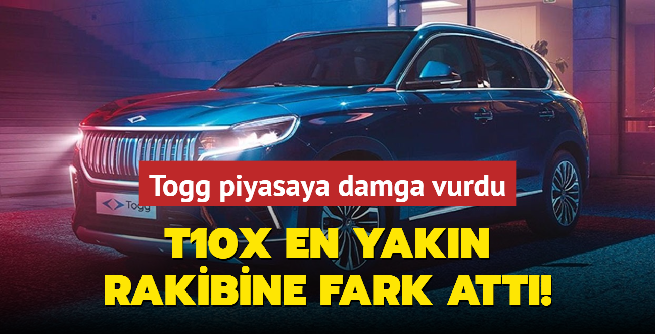 Togg elektrikli otomobil piyasasna damga vurdu... T10X en yakn rakibine fark att!