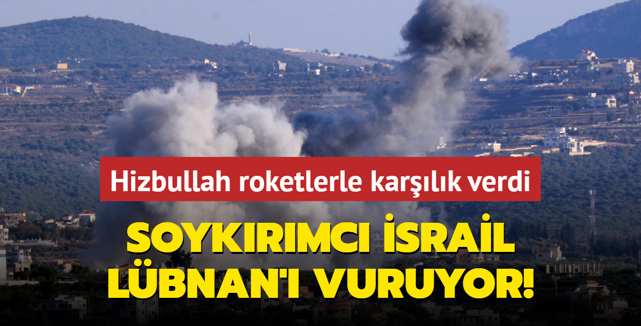 Hizbullah roketlerle karlk verdi... Soykrmc srail Lbnan' vuruyor!