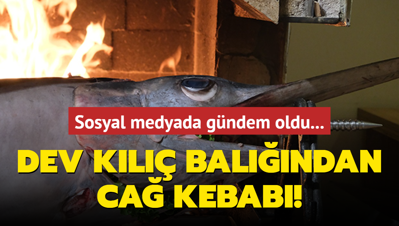 Sosyal medyada gndem oldu... Dev kl balndan ca kebab!