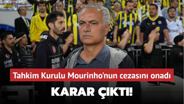 Karar kt! Tahkim Kurulu Mourinho'nun cezasn onad