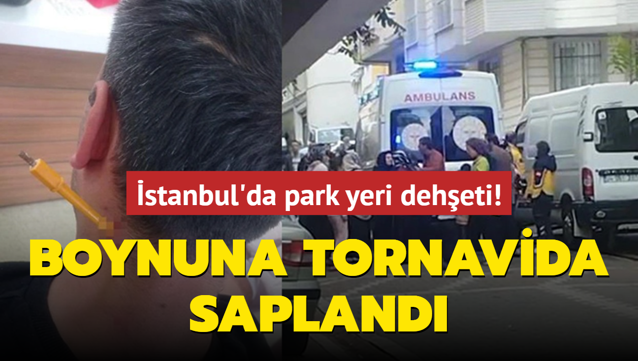 stanbul'da park yeri deheti! Boynuna tornavida sapland