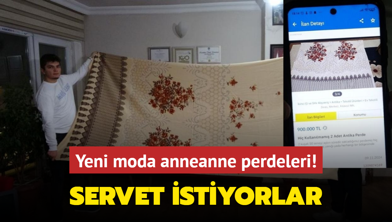 Yeni moda anneanne perdeleri! Servet istiyorlar