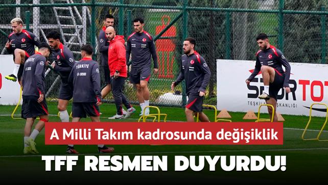 TFF resmen duyurdu! A Milli Takm'n kadrosunda deiiklik