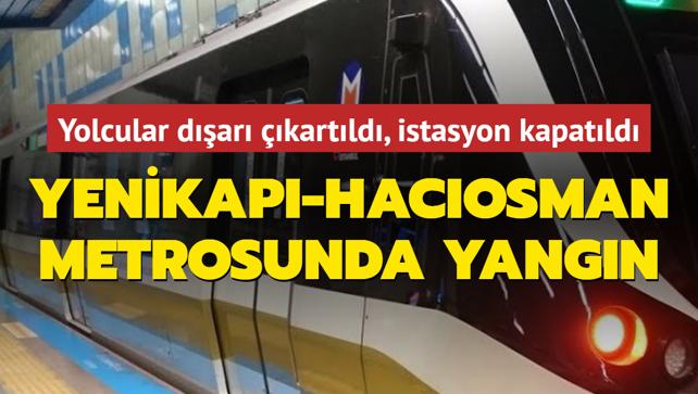 Yenikap-Hacosman metrosunda yangn