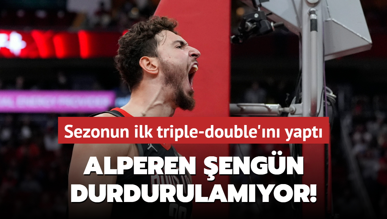 Alperen engn durdurulamyor! Sezonun ilk triple-double'n yapt