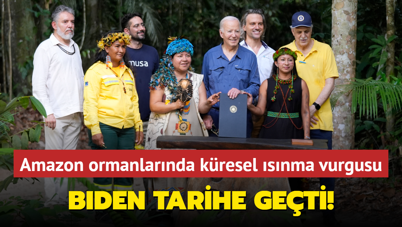 Amazon ormanlarn ziyaret eden ilk ABD Bakan... Biden tarihe geti!