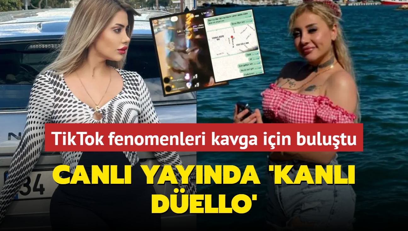 TikTok fenomenleri kavga iin bulutu... Canl yaynda 'kanl dello'