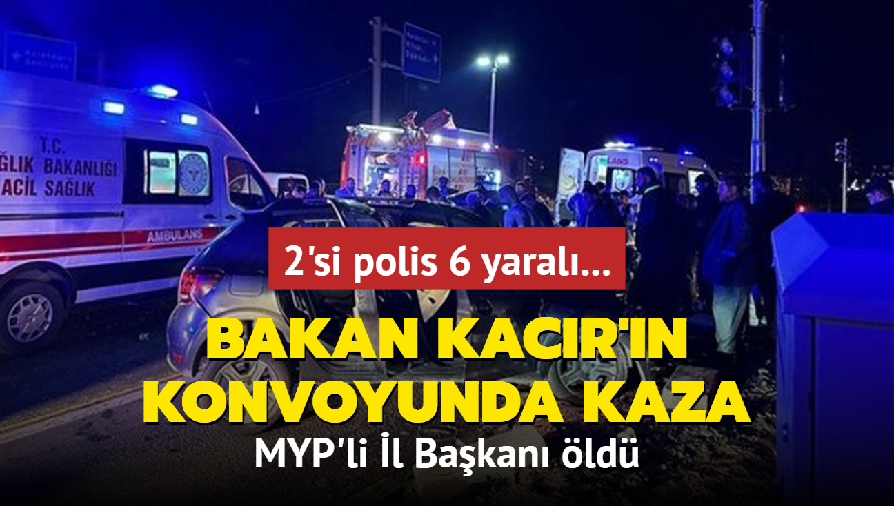 Bakan Kacr'n konvoyunda kaza: 2'si polis 6 yaral... MYP'li l Bakan ld