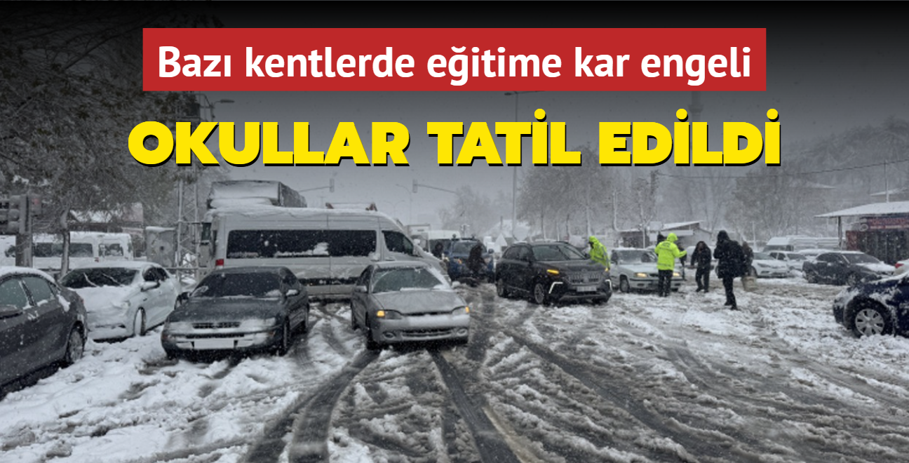 Baz kentlerde eitime kar engeli: Okullar tatil edildi!