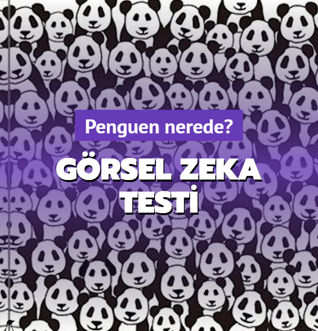 G�rsel zeka testi! Pandalar�n i�indeki penguen nerede?