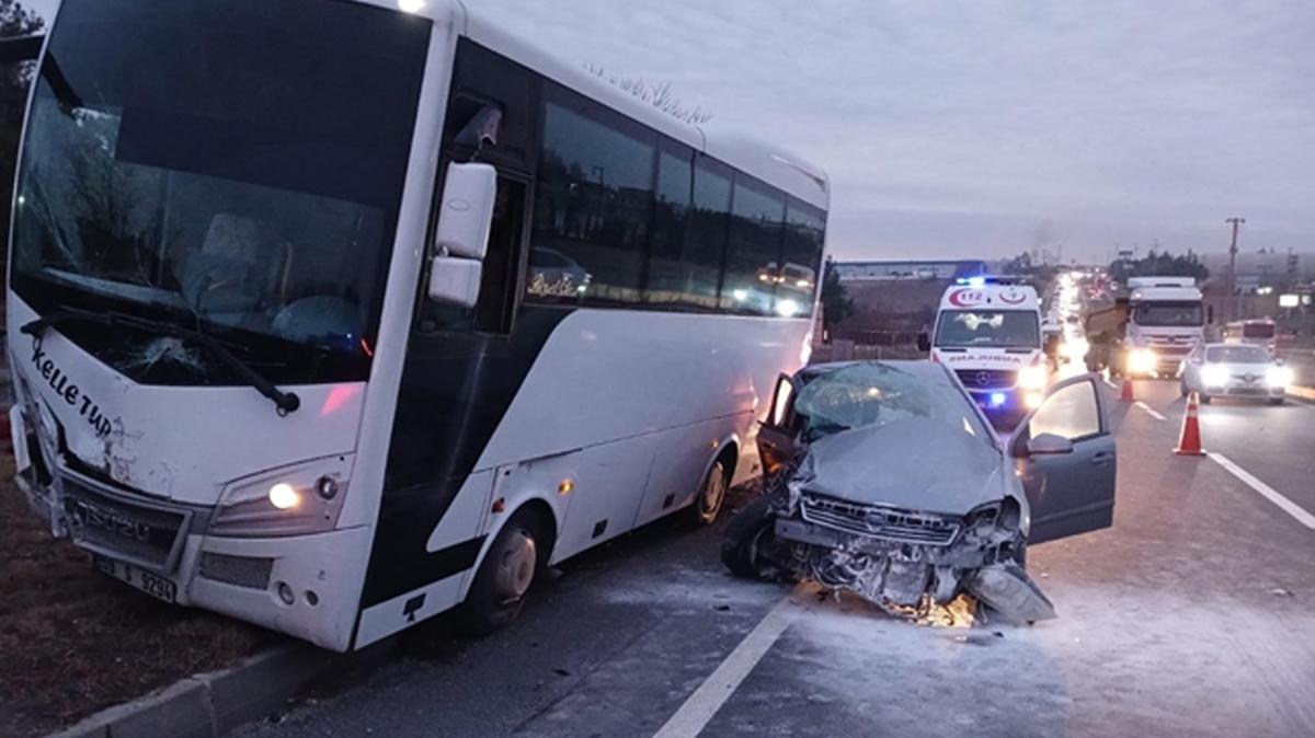 Tekirda'da korkun kaza: Takla atan otomobil, servis midibsyle arpt!