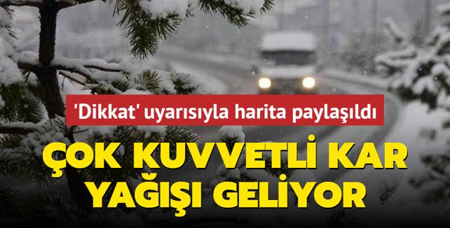 ok kuvvetli kar ya geliyor... Meteoroloji 'dikkat' diyerek haritay paylat