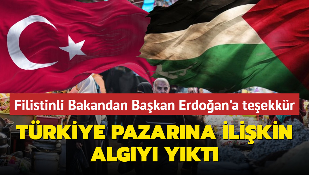 Filistin Ekonomi Bakan Amur Trkiye pazarna ilikin algy ykt: phe yok diyerek Bakan Erdoan'a teekkr etti