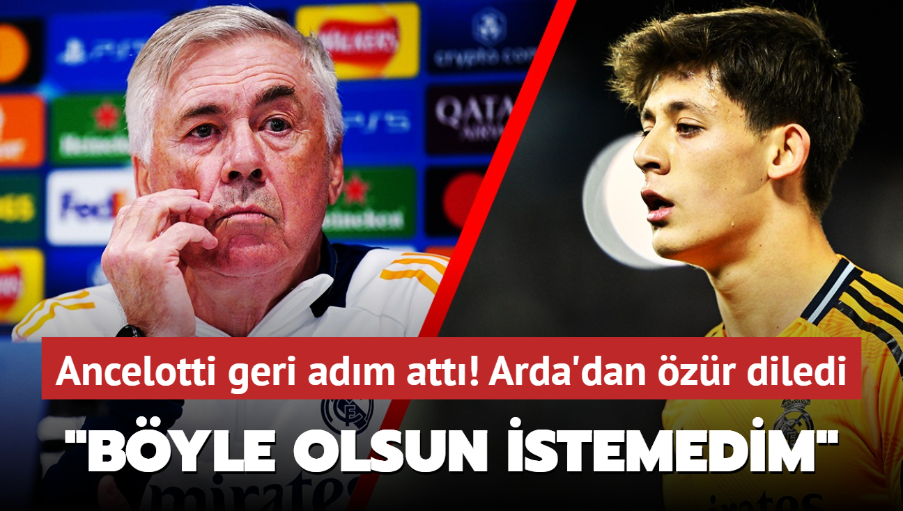 Ancelotti geri adm att! Arda Gler'den zr diledi: Byle olsun istemedim