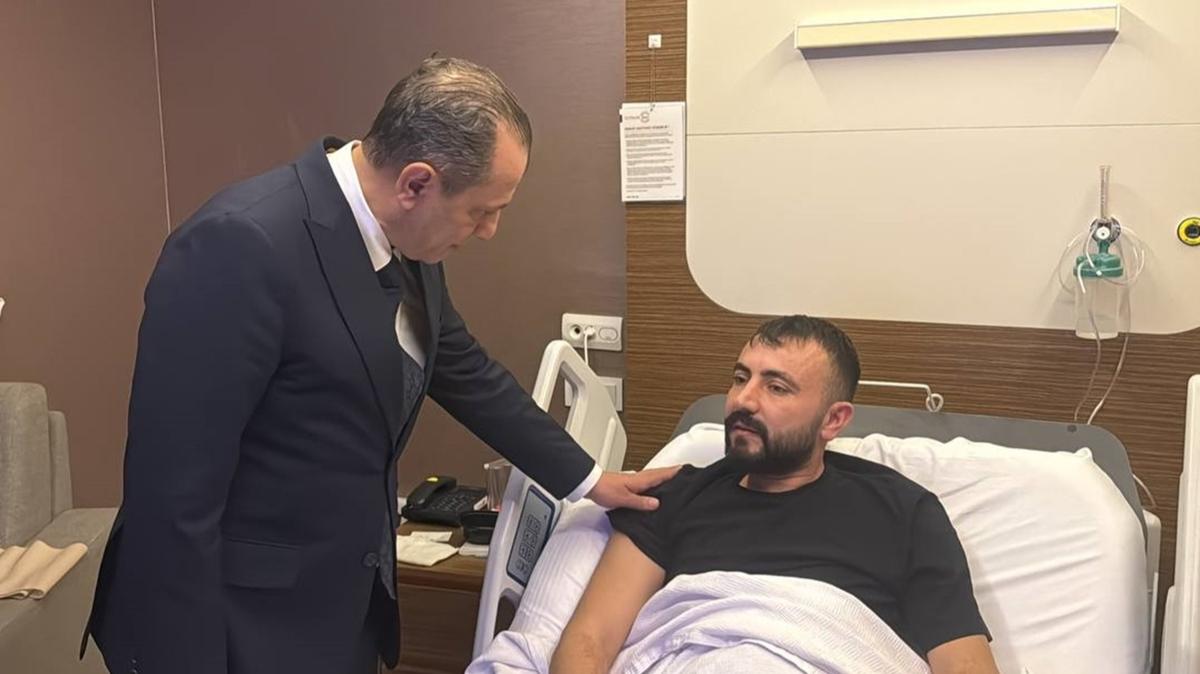 stanbul Emniyet Mdr Yldz, Esenyurt'ta operasyon srasnda yaralanan polis memurunu ziyaret etti