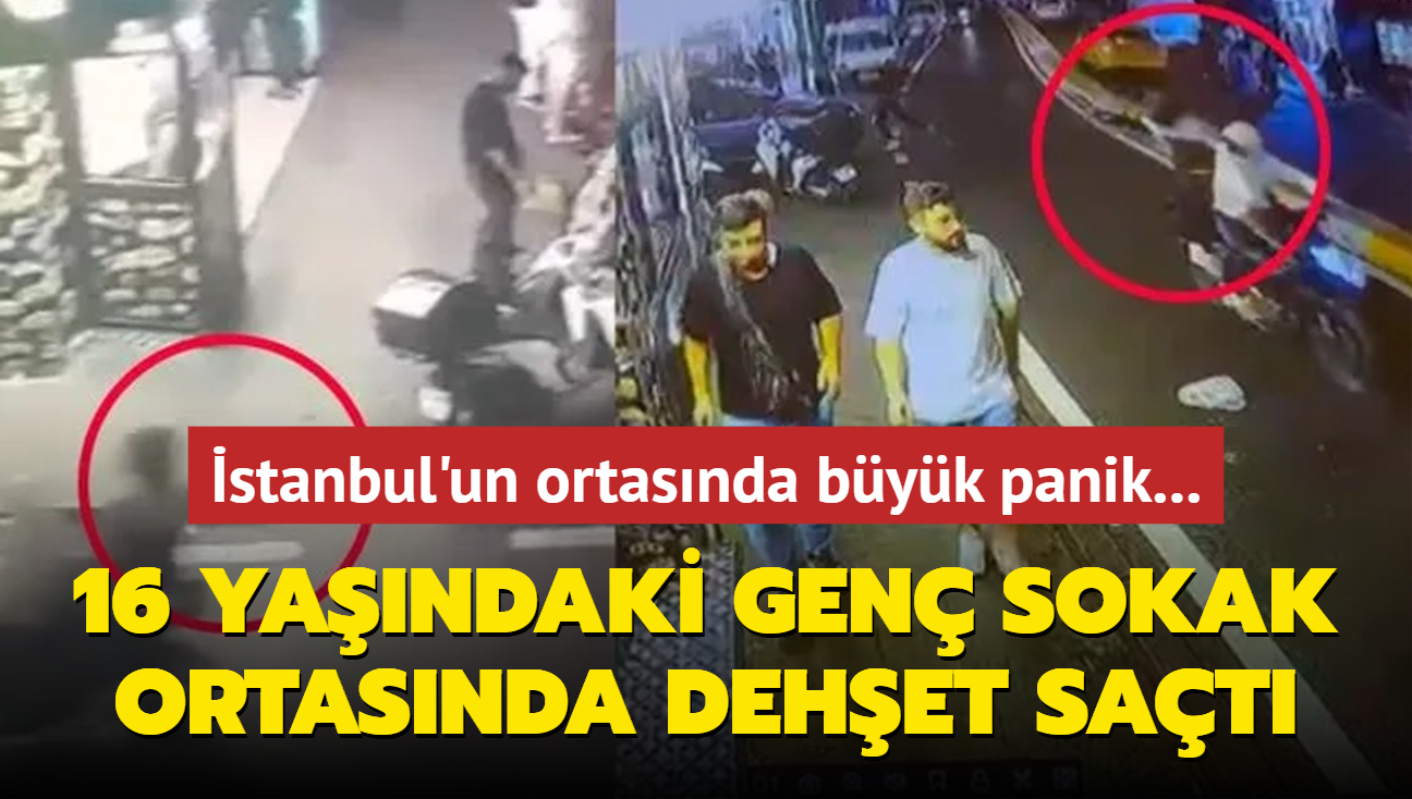 stanbul'un ortasnda byk panik... 16 yandaki gen sokak ortasnda dehet sat