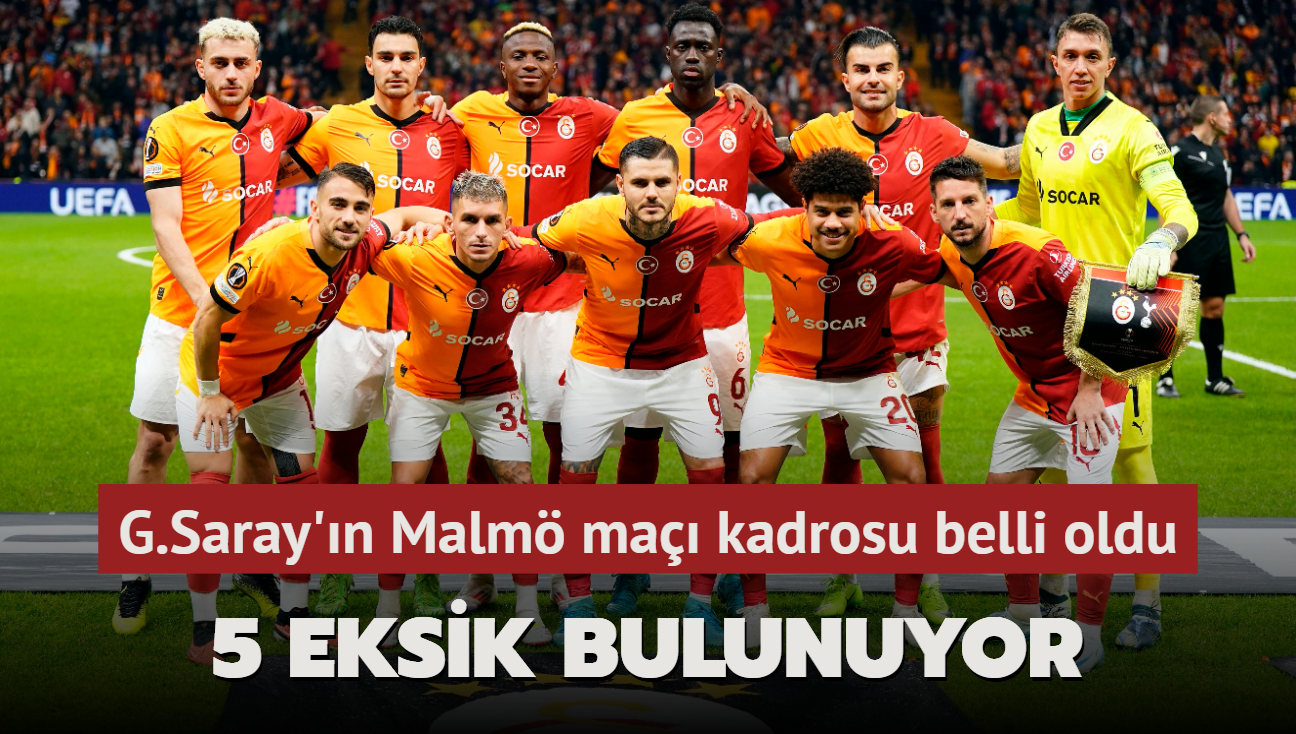 Galatasaray'n Malm ma kamp kadrosu belli oldu! 5 eksik bulunuyor