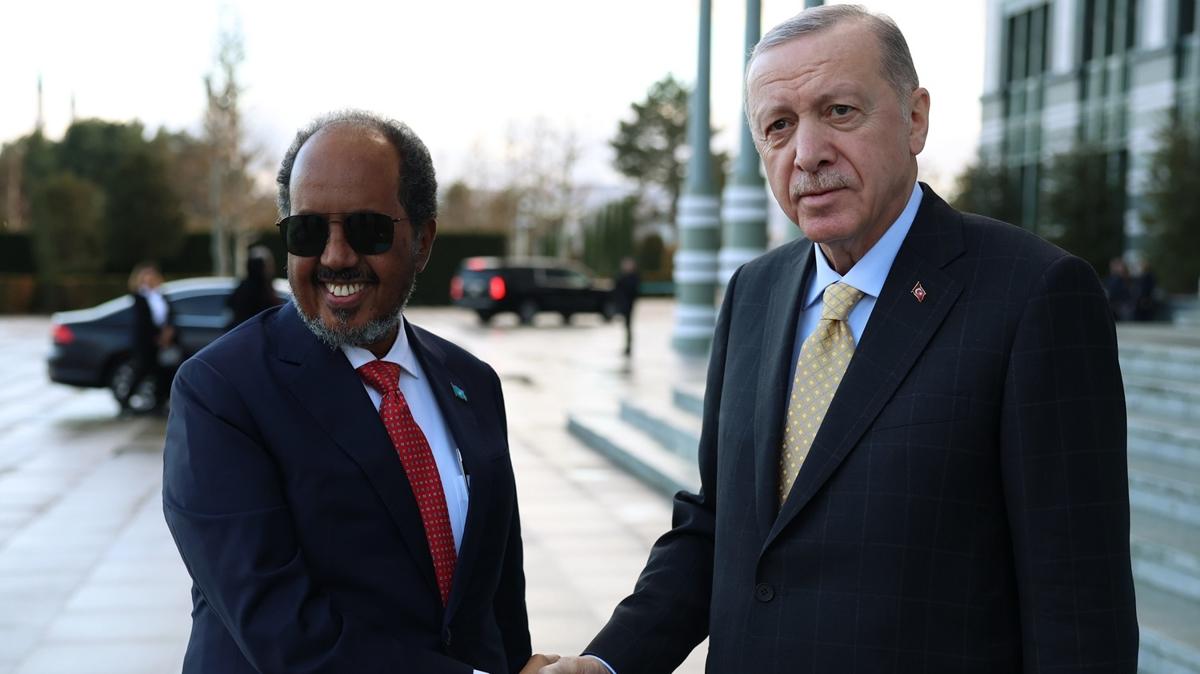 Bakan Erdoan, Somali Cumhurbakan ile bir araya geldi