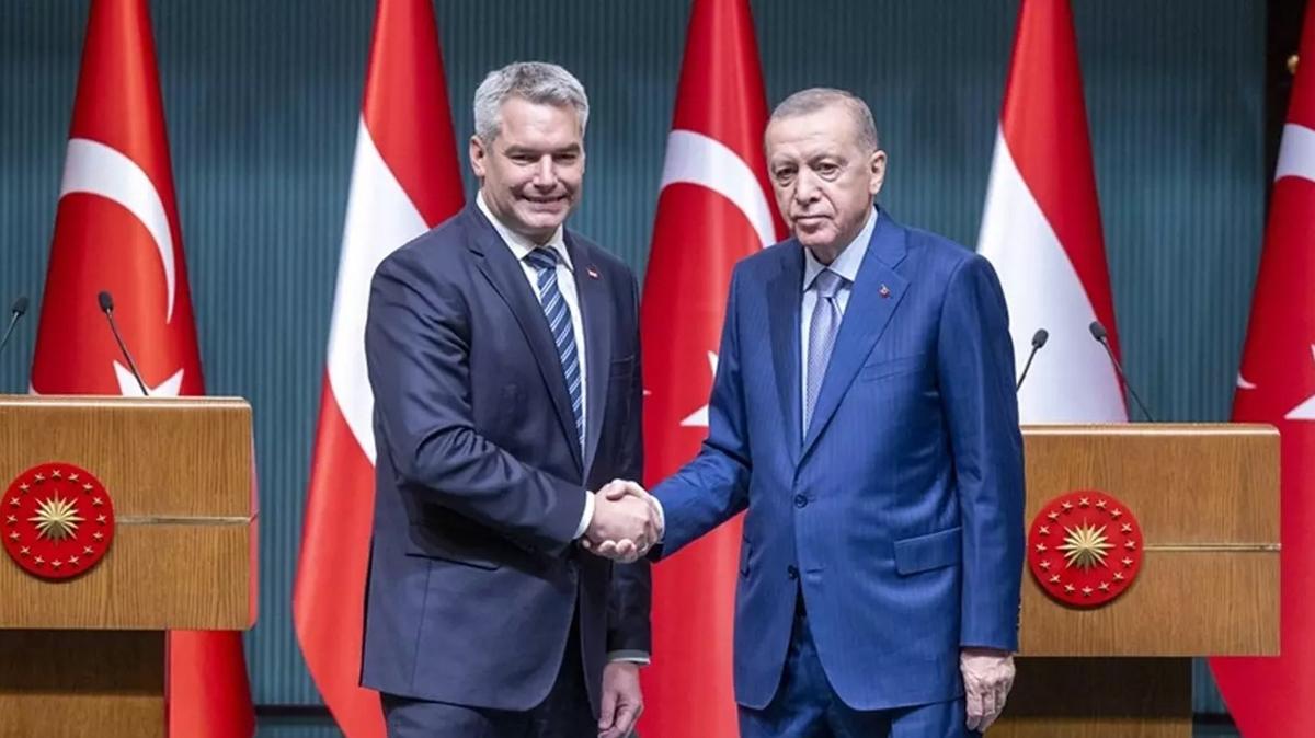 Recep Tayyip Erdoan Karl Nehammer telefon grmesi fotoraflar resimleri