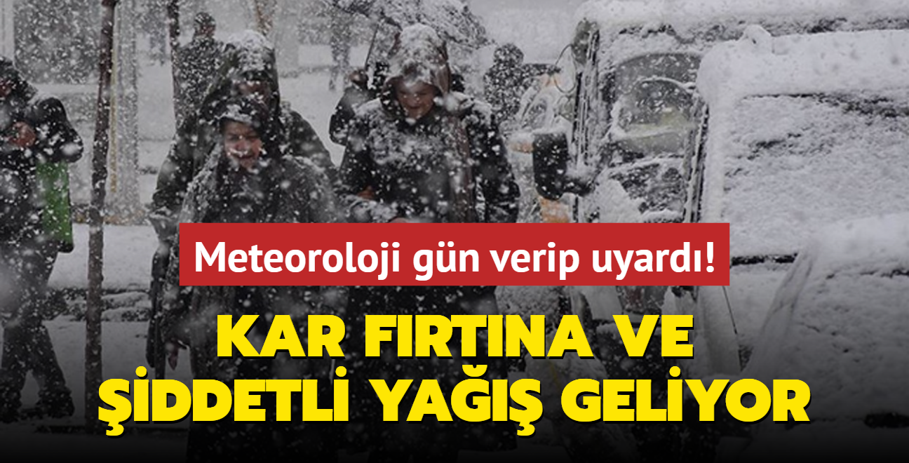 Kar, frtna ve iddetli ya geliyor... Meteoroloji gn verip uyard!