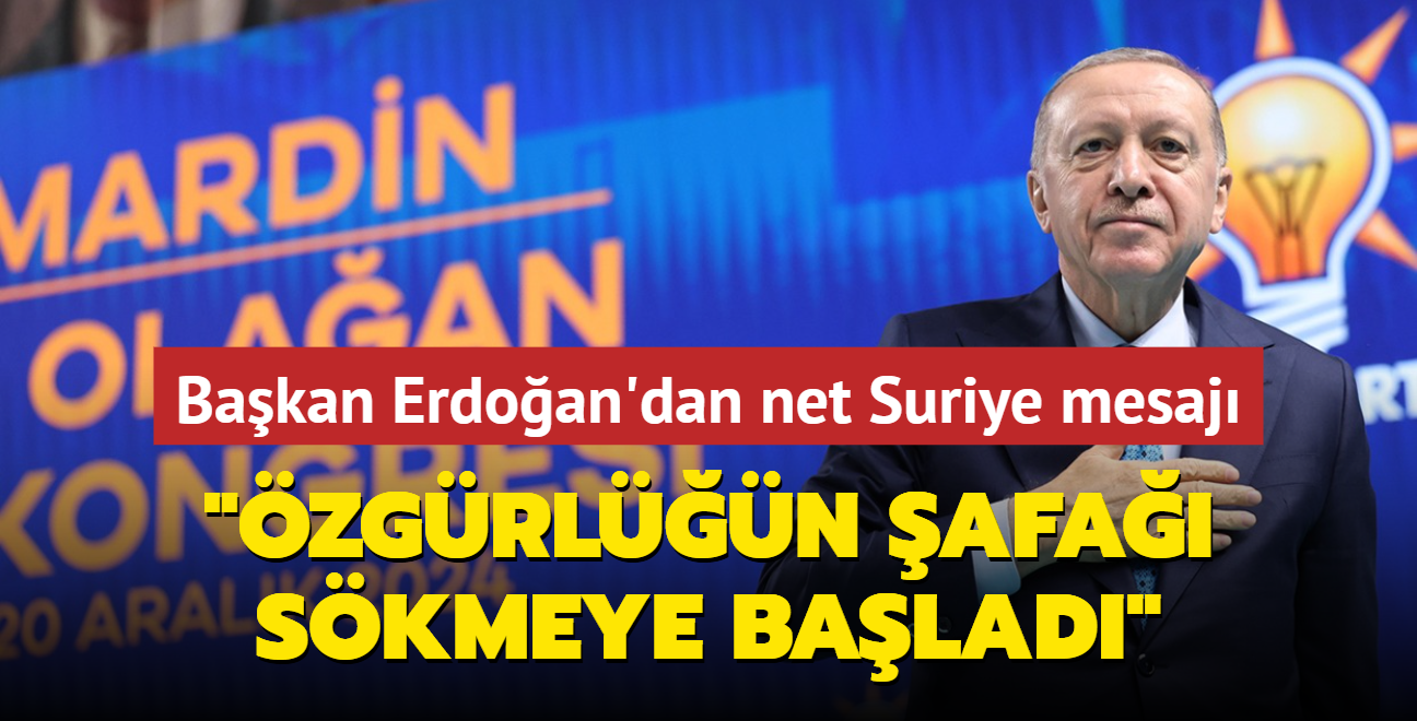 Bakan Erdoan'dan net Suriye mesaj... "zgrln afa skmeye balad" 