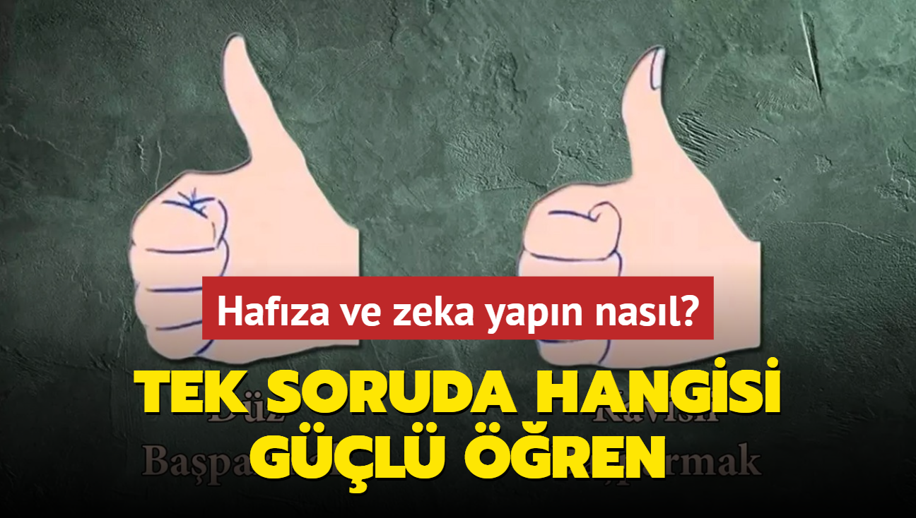 Kiilik testi: Hafza ve zeka yapn nasl" Tek soruda hangisi gl ren