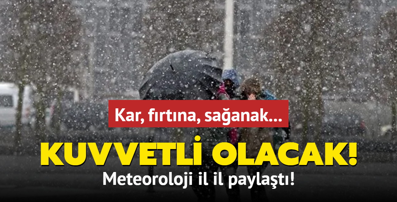 Meteoroloji'den 24 ili iin sar, 6 il iin turuncu kodlu uyar! Kar, frtna, saanak... 