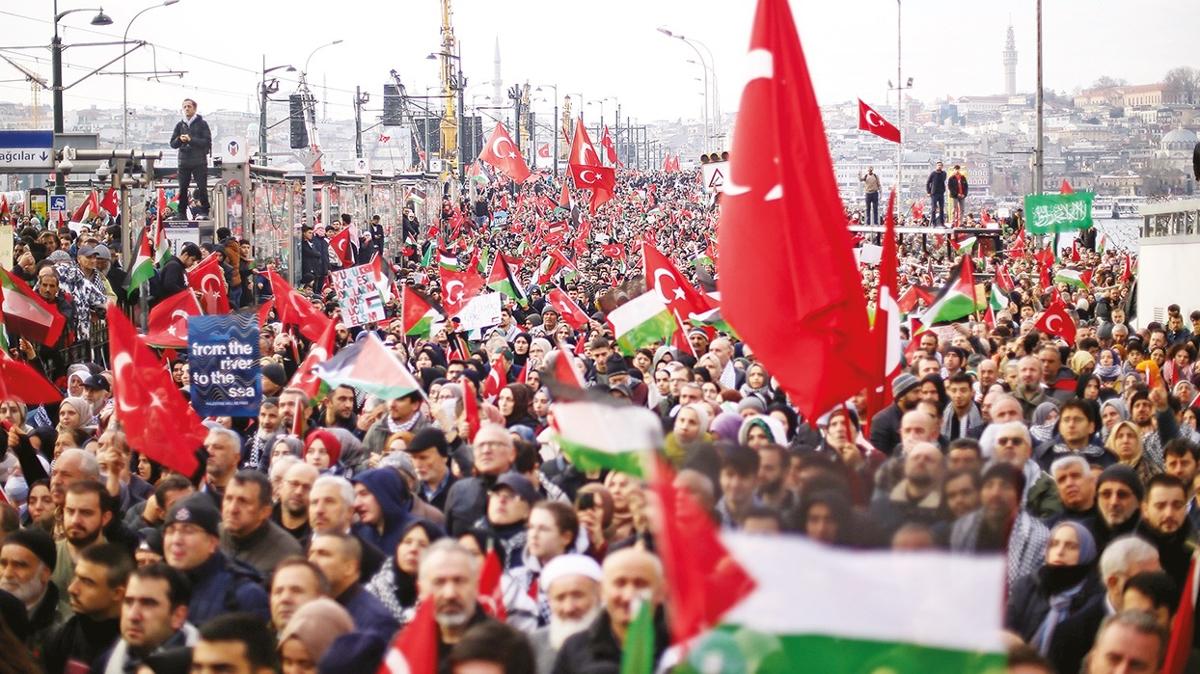 Galata'da 2'nci Filistin mitingi