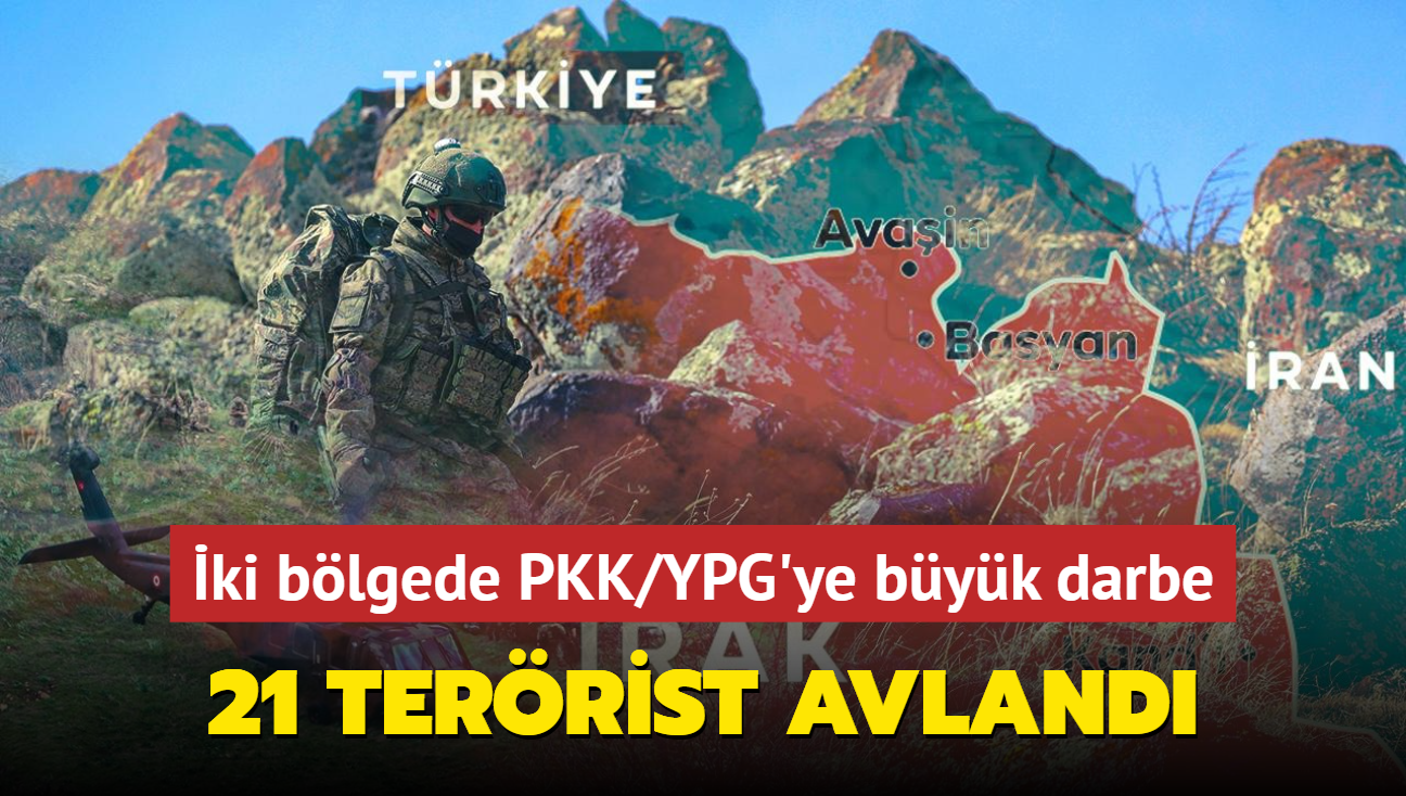 ki blgede PKK/YPG'ye byk darbe: 21 terrist avland