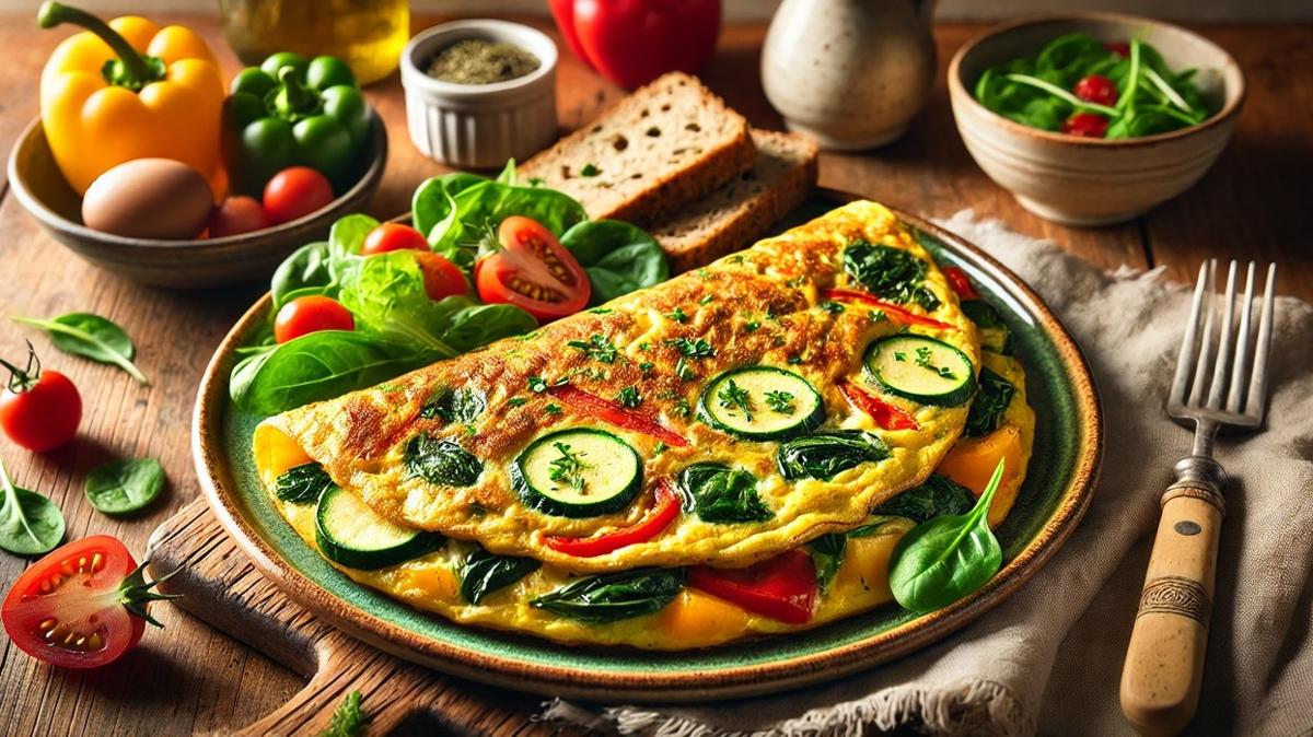 ay demlenene kadar hazr salkl kahvaltlk! Protein dolgulu sebzeli omlet tarifi, pratik ve lezzetli