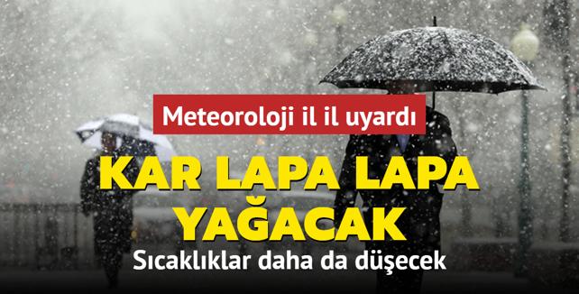 Meteoroloji il il uyard: Kar lapa lapa yaacak... Scaklklar daha da decek