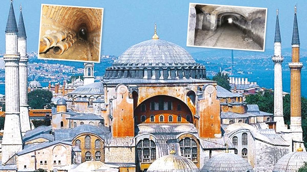 Ayasofya tnelinde tarihe yolculuk... Yer alt yaplar temizlenip 1 ylda ziyarete alacak