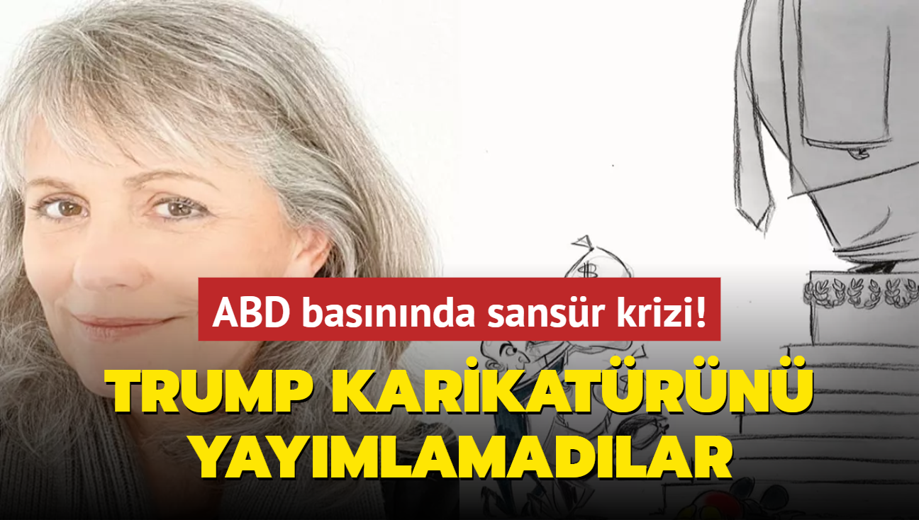 ABD basnnda sansr krizi! Trump karikatrn yaymlamadlar