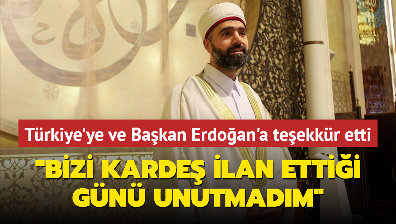 Halep Emevi Camii eski imamndan Trkiye ve Bakan Erdoan'a teekkr: Bizi karde ilan ettii gn unutmadm